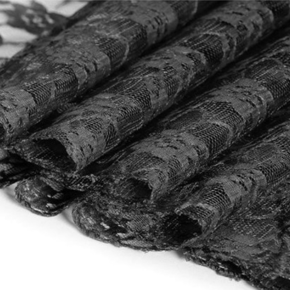 *NEW* 10 Yards Black Lace Polyester Fabric. Width 55”.